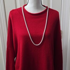 SONOMA BRAND WOMEN'S BEAUTIFUL RED PULLOVER WARM WINTER SWEATER SIZE XL